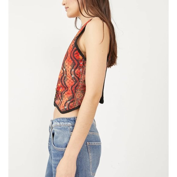FREE PEOPLE Gemini Vest / Rust Combo - Picture 10 of 12